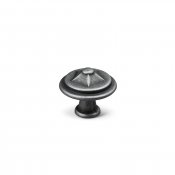 Knop i antik tin – rund køkkenknop i Zamak, 30 mm, fra KunGreb