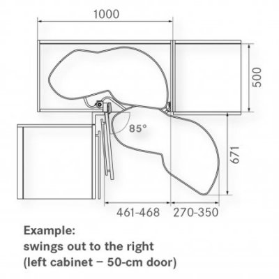 Le Mans II Arena Pure Hjørneskabsudtræk med kant