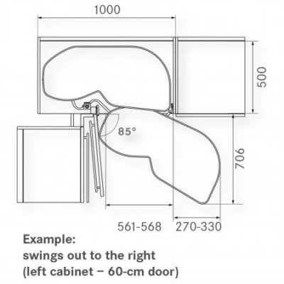 Le Mans II Arena Pure Hjørneskabsudtræk med kant