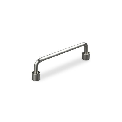 Limone håndtag rustfri look monteret på hvid skuffefront, CC 128 / 160 / 224 mm