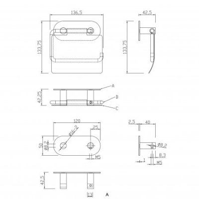 Toiletpapirholdere Tours - Krom