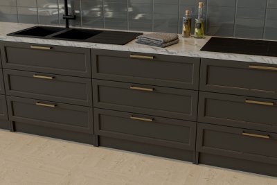 Sala messingreb monteret på låge