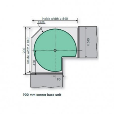 Arena 3/4 karrusel til hjørneskab