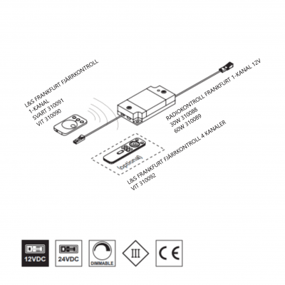 L&S Drivdon Frankfurt 12V 60W – dæmpbart drivdon med Emotion 1-kanal til LED belysning fra KunGreb