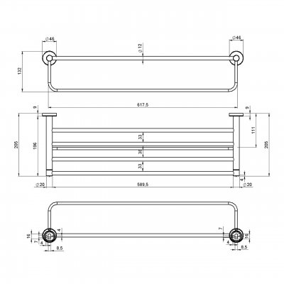 Håndklædeholder Toulon– Krom