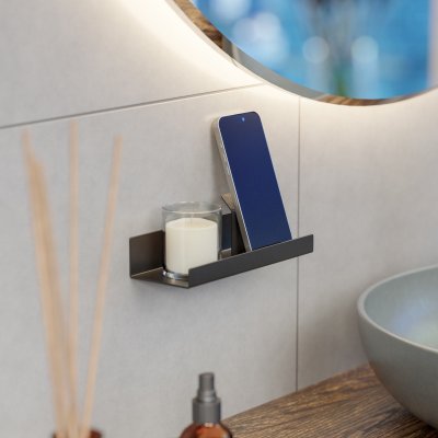 Antibes mobilholder – tilbehør til brusehylde – krom – KunGreb