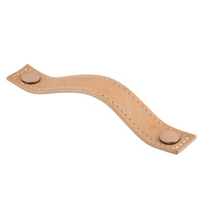 Aviano läderhandtag med söm - Kopparknopp med naturläder