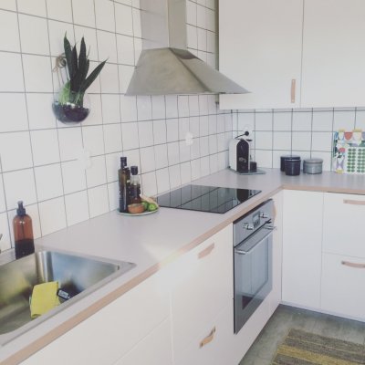 Kundbild från Cecilia, naturläder med kromad knopp