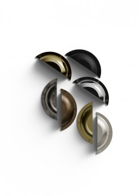 Skålhåndtag mat messing cc 64 mm