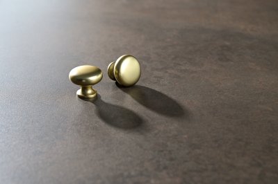 Ancona køkkenknop rund i messing