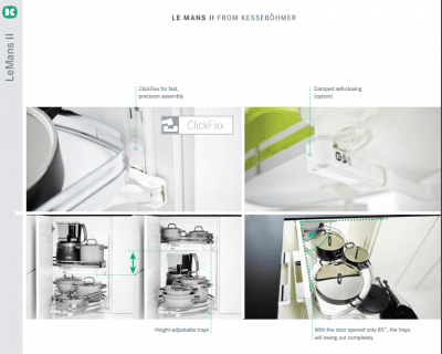 Le Mans II Arena Pure Hjørneskabsudtræk med kant