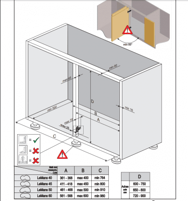 Le Mans II Arena Pure Hjørneskabsudtræk med kant