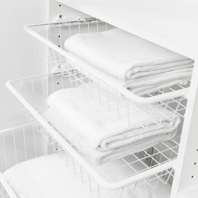 Pelly trådkurv med glideskinner til garderobe og opbevaring